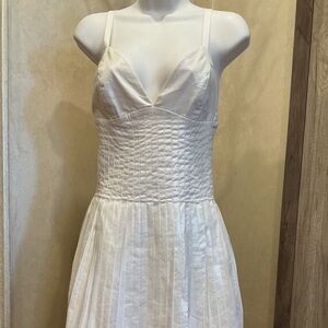 New JEAN PAUL GAULTIER Wedding White/Silver Sleeveless Strap Dress Pleated skirt